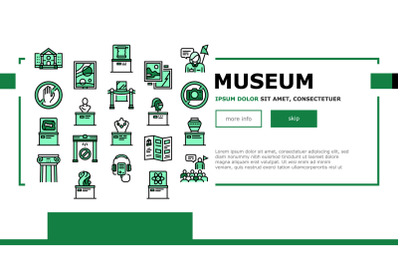 Museum Gallery Exhibit Landing Header Vector