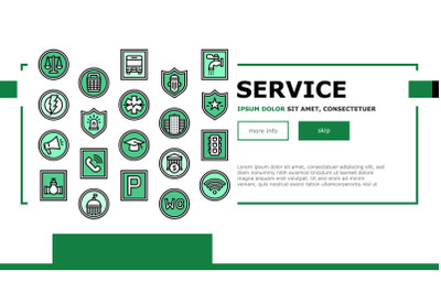 Public Service Signs Landing Header Vector