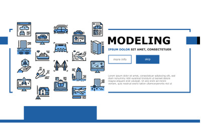 Modeling Engineering Landing Header Vector