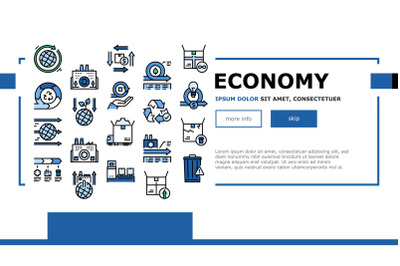 Circular And Linear Economy Model Landing Header Vector