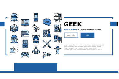 Geek&2C; Nerd And Gamer Landing Header Vector