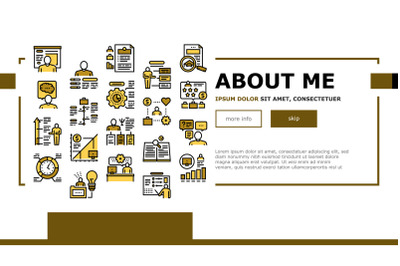 About Me Presentation Landing Header Vector