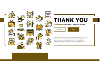 Thank You Day Holiday Landing Web Page Header Banner Template Vector