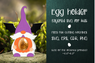 Halloween Gnome Egg Holder Template SVG