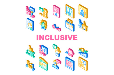 Inclusive Life Tool Collection Icons Set Vector