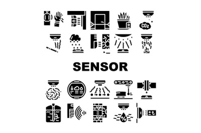 Sensor Electronic Tool Collection Icons Set Vector