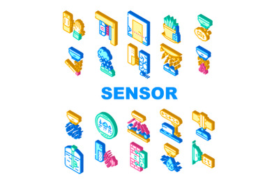 Sensor Electronic Tool Collection Icons Set Vector