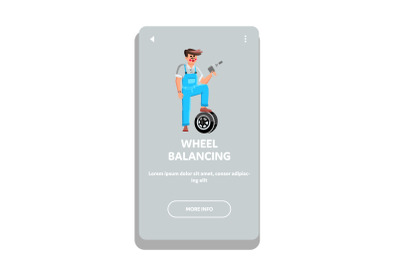 Wheel Balancing Examination And Fix Worker Vector