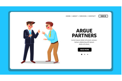 Argue Partners Business Conflict In Company Vector