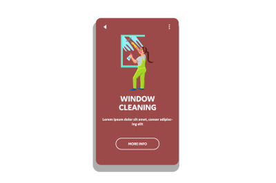 Window Cleaning Service Worker Clean Glass Vector