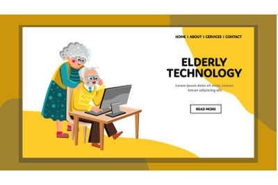 Elderly Technology Gadget Using Together Vector