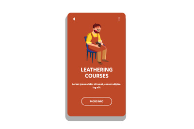 Leathering Courses Lesson Visit Young Man Vector