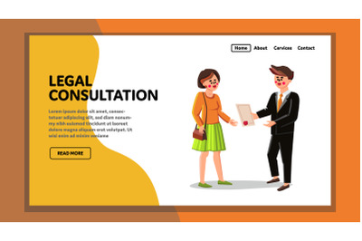 Legal Consultation Service Of Businesswoman Vector