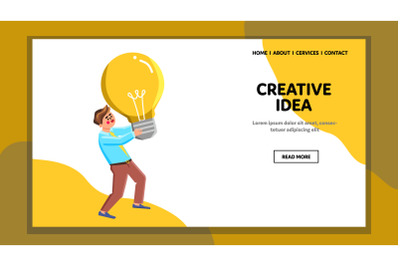 Creative Idea Searching And Finding Man Vector