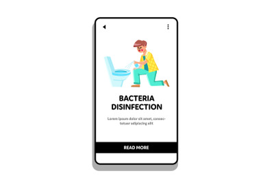 Bacteria Disinfection Spraying Man Toilet Vector