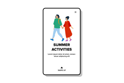 Summer Activities Have Man And Woman Couple Vector