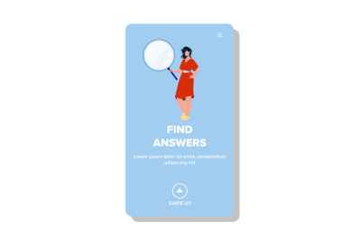 Find Answers And Solutions Businesswoman Vector