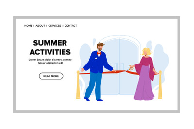 Summer Activities Start Work After Ceremony Vector