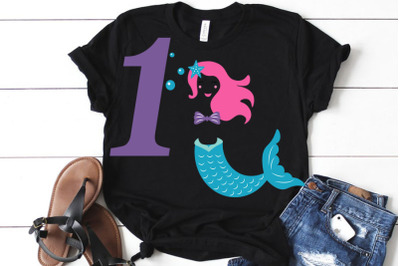 Mermaid  svg &2C; Birthday Mermaid SVG &2C;  1 st Birthday svg &2C; Mermaid Gir