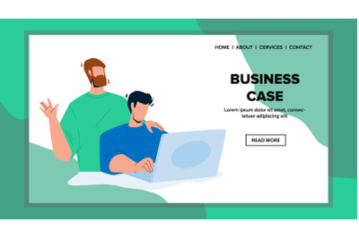 Business Case Make Businesspeople Together Vector