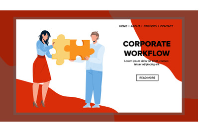 Corporate Workflow Business Working Process Vector