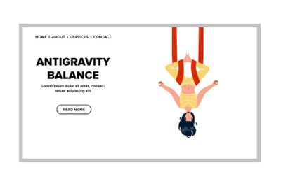 Antigravity Balance Exercise Make Girl Vector