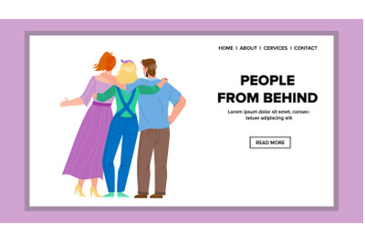 People From Behind Embracing Togetherness Vector