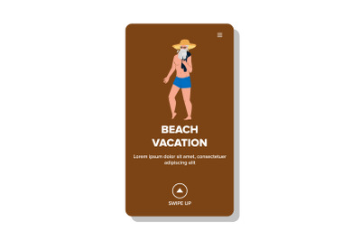 Beach Vacation Holiday Enjoying Senior Man Vector