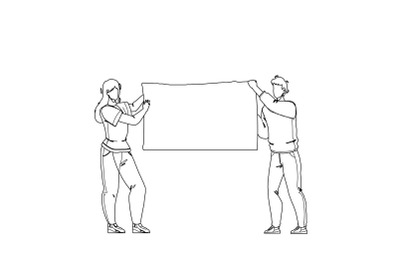 Demonstration Blank Canvas Hold Protesters flat Vector