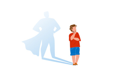 Boy Child Dreaming To Stay Brave Super Hero Vector