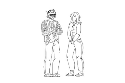 Generation X Man And Woman Staying Together Vector