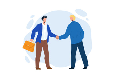 Handshaking Businessmen After Success Deal Vector