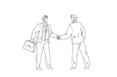 Handshaking Businessmen After Success Deal Vector