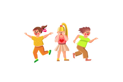 Hide And Seek Game Playing Kids Together Vector