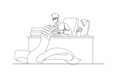 Businessman Busy With Paperwork In Office Vector