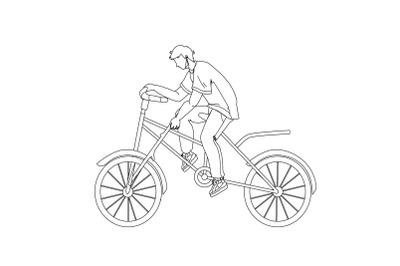 Stupidity Boy Put Spoke In Bicycle Wheel Vector