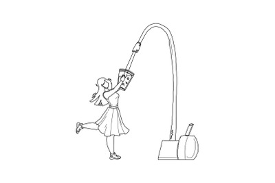 Water Filter Faucet Pouring In Glass Girl Vector