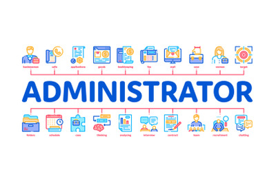 Administrator Business Minimal Infographic Banner Vector