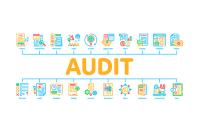 Audit Finance Report Minimal Infographic Banner Vector