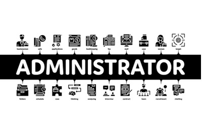 Administrator Business Minimal Infographic Banner Vector