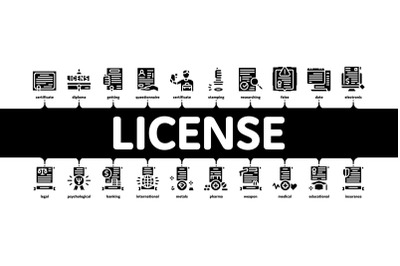 License Certificate Minimal Infographic Banner Vector