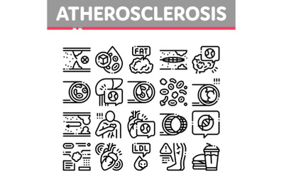 Atherosclerosis Vessel Collection Icons Set Vector Illustrations