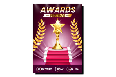 Award Festival Creative Promotional Banner Vector