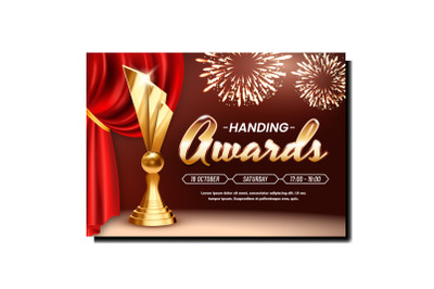 Handing Awards Creative Promotional Poster Vector