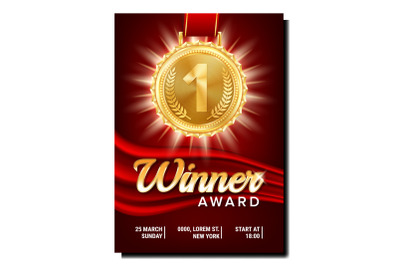 Winner Award Creative Promotional Banner Vector