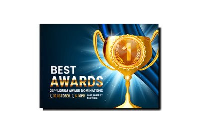 Best Awards Creative Promotional Poster Vector