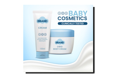 Baby Cosmetics Creative Promotional Banner Vector