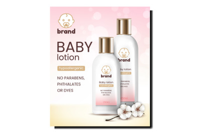 Baby Lotion Creative Promotional Banner Vector