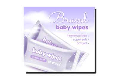 Baby Wipes Blank Bags Promotional Poster Vector