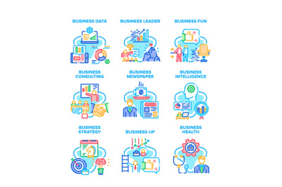 Business Strategy Set Icons Vector Illustrations